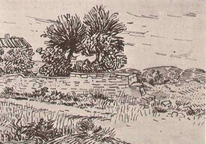 Landscape With The Wall Of A Farm — Vincent Willem Van Gogh