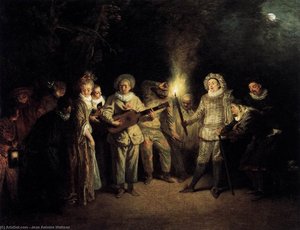 The Italian Comedy — Jean-antoine Watteau, Rococo
