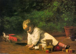 Baby At Play, Oil On Canvas, National Gallery O — Thomas Eakins, Realism