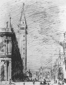 The Piazzetta Looking Towards The Torre Dell'orologio — Canaletto, Baroque Venetian
