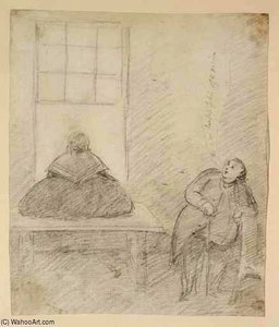 A Fat Man Looks At A Fat Woman, Seated With Her Back To Him — Sir Nathaniel Dance Holland