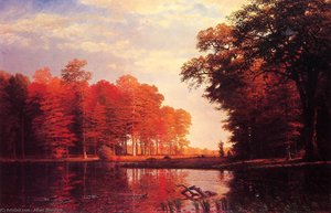 Autumn Woods — Albert Bierstadt, Hudson River School