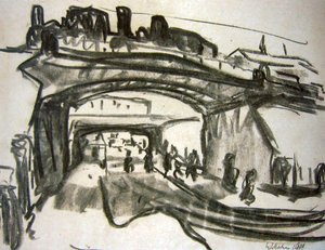 Two Railway Bridges In Dresden — Ernst Ludwig Kirchner, Expressionism
