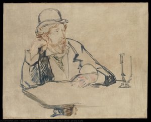 George Moore (1852–1933) En El Café — Édouard Manet