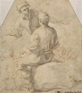 Man Standing Talking To A Seated Figure, Back, And Other Characters — Salvator Rosa