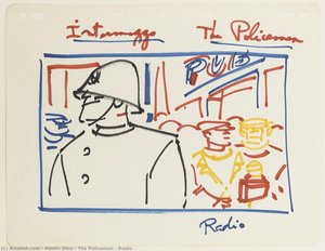 The Policeman - Radio — Abidin Dino, Modernism