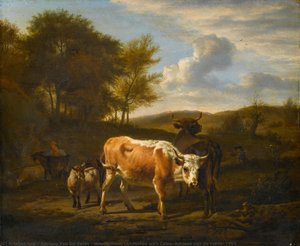 Mountainous Landscape With Cows, Adriaen Van De Velde, 1663 — Adrijen Van De Velde