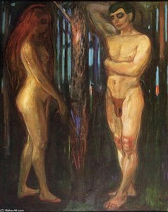 Adam And Eve — Edvard Munch, Expressionism