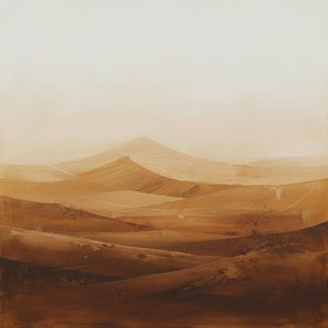 Ephemeral Horizons: A Study In Sepia Dunes And Atmospheric Recession. — Laurent Lefèvre, Abstract Expressionism (pollock-style)