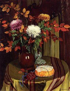 Chrysanthemums And Autumn Foliage — Félix Vallotton, Magic Realism