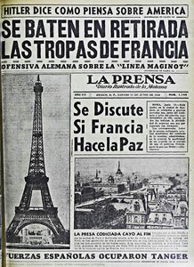 Cover of the newspaper La Prensa