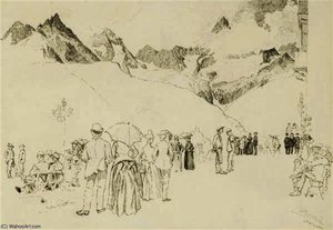 Promeneurs A Zermatt — Joseph Pennell