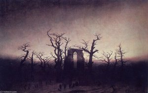 Abbey In An Oak Forest — Caspar David Friedrich, Romanticism