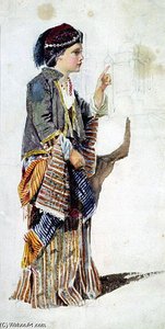 Figure Of A Girl In Turkish Costume — John Absolon