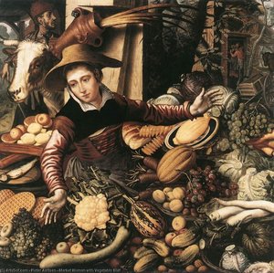 Market Woman With Vegetable Stall — Pieter Aertsen, Northern Mannerism