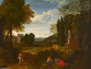Italian Scene With A Shrine — Francisque Millet