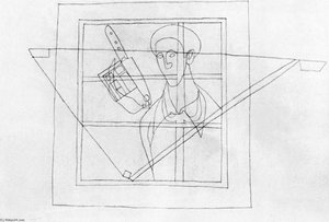 Self Portrat With Bars — Lajos Vajda