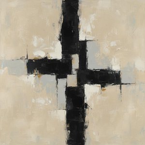 Monolithic Shadows In Fragmented Silence: A Unique Masterpiece Of Abstract Tension — Laurent Fabre, Neo-abstract Art (modern Abstract Compositions)