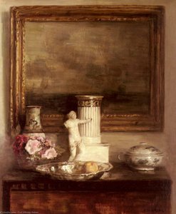 Still Life With Classical Column And Statue