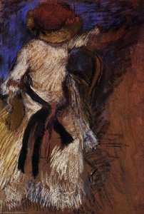 Seated Woman In A White Dress — Edgar Degas, Impressionistic Pastel