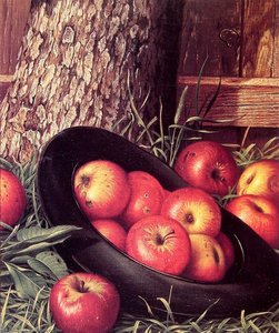 Still Life Of Apples In A Hat — Levi Wells Prentice