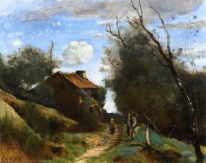 Path Towards A House In The Countryside — Jean-baptiste-camille Corot
