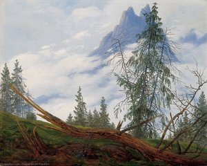 Mountain Peak With Drifting Clouds — Caspar David Friedrich, Romantic