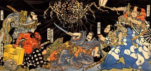 Raiko Tormented By The Earth Spider — Utagawa Kuniyoshi, Japanese Ukiyo-e