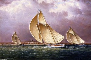 Sailing In Boston Harbor — James Edward Buttersworth