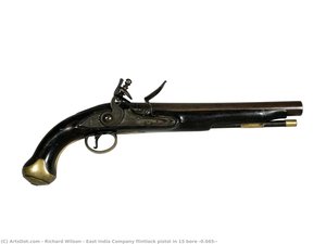 East India Company flintlock pistol in 15 bore (0.665”)
