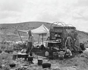 A Ja Cook Inspecting His Stew, Ja Ranch, Texas — Erwin Evans Smith