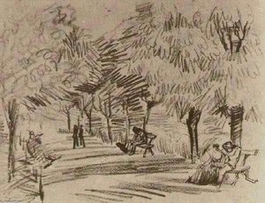 A Lane In The Public Garden With Benches — Vincent Willem Van Gogh