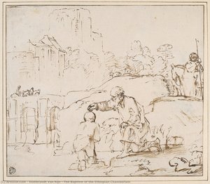 Die Taufe Des Äthiopischen Haushaltsmanns — Rembrandt Van Rijn, Baroque