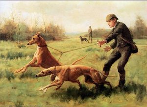 Exercising Greyhounds — George Goodwin Kilburne