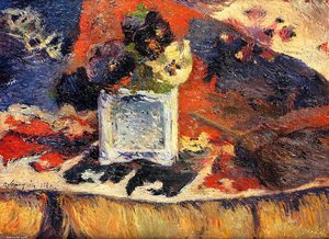 Flowers And Carpet (also Known As Pansies) — Eugène Henri Paul Gauguin, Post-impressionism