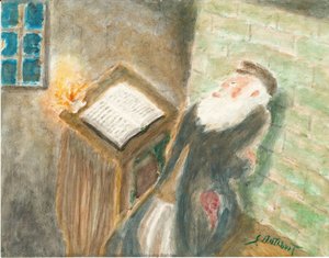 Melted Candle And Sleeping Rabbi — Samuel Rothbort