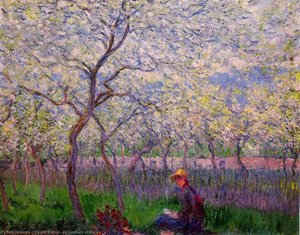 An Orchard In Spring — Claude Monet, Impressionism