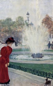 Parisienne Au Rond Point Des Champs ­ Elysées — Jean Georges Béraud