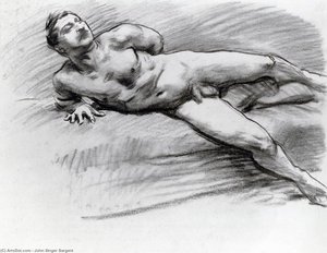 Reclining Nude — John Singer Sargent, Academic Drawing