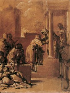 The Meeting Of St Anne And Joachim At The Golden Gate — Bartolomeo Schedoni, Early Baroque