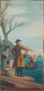 European Landscapes With Figures (left-hand Scroll) — Andō Kichirō