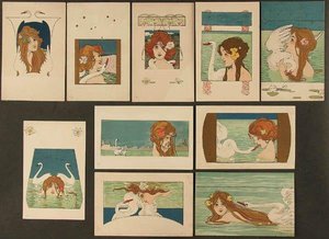 Leda And The Swan — Raphael Kirchner