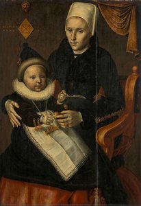 Mother and Child in Noord-Holland Costume, Jan Claesz. (attributed to), 1601