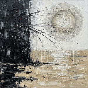 Monolithic Silence: A Sculptural Study Of Celestial Shadows And Textured Earth — Christian Noiret, Contemporary Abstraction