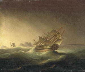 A First Rater In A Gale — Thomas Buttersworth
