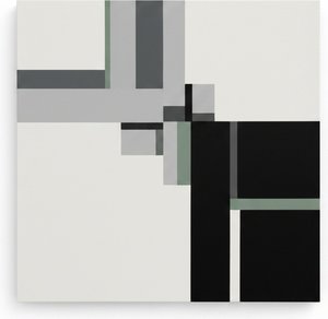Architectural Silence: A Study In Monochrome Planes And Controlled Intersection — Laurent Fabre, Neo-abstract Art (modern Abstract Compositions)