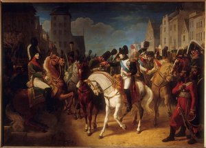 Napoléon décore à Tilsitt un soldat de l'armée russe de la croix de la Légion d'honneur, 9 juillet 1807