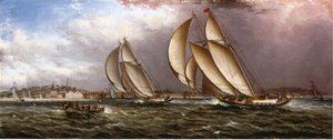 Yacht Race In Gloucester Harbor — James Edward Buttersworth