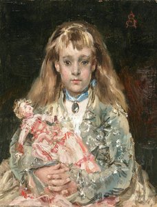 Girl With A Doll — Alfred Émile Léopold Stevens