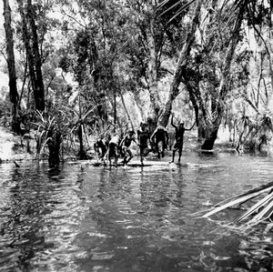 Children playing in river, Mumeka
